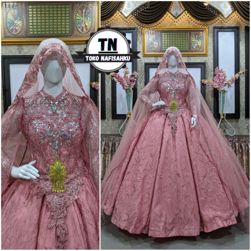 GAUN PENGANTIN MODRRN | GAUN PENGANTIN MUSLIM | BAJU PENGANTIN MODERN | BUSANA PENGANTIN