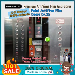 Plastik Film Anti Virus dari KOREA untuk Tombol Lift  