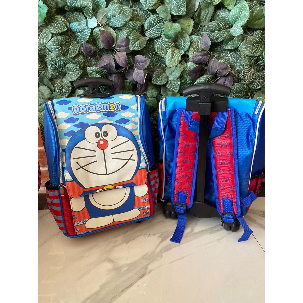 COD ~ 2in1 Troli + Ransel PREMIUM Import quality Tas Troley Sekolah Anak TK-SD Jepang kuda pony pinke pie Pie LOL Doraemon Minion Unicorn Tayo Ironman HeloKity3D Timbul