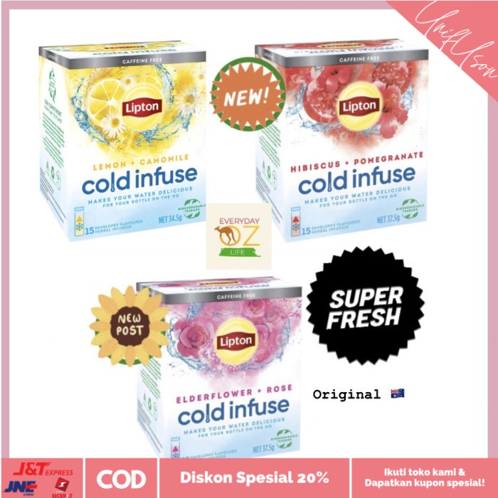 

⭐COD⭐ Lipton Cold Infuse Elderflower Rose 15 Teabag Pomegranate - ROSE ELDEFLOWER
