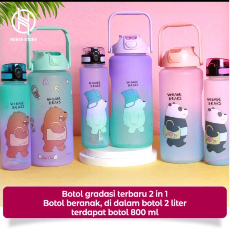 SET BOTOL VIRAL GRADASI BERANAK ( DAPAT 2 BOTOL VIRAL ) Ready Yogya