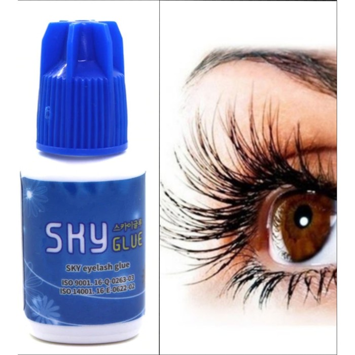 SKY Eyelash Glue Lem Bulu Mata Palsu Tahan Lama Cepat Kering Biru ORI