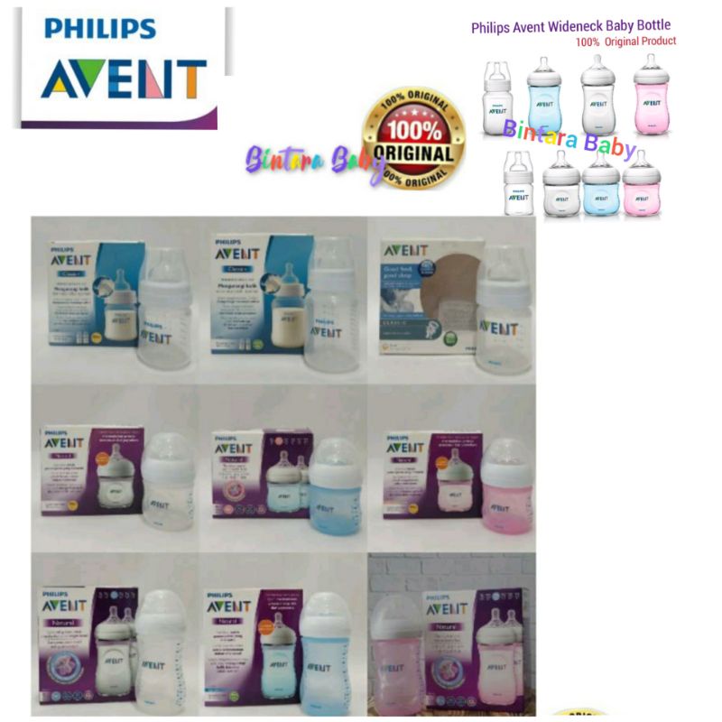 ORIGINAL Botol Susu Avent Natural / Classic+  Wide neck  Philips Avent Botol Susu Bayi Newborn Baby