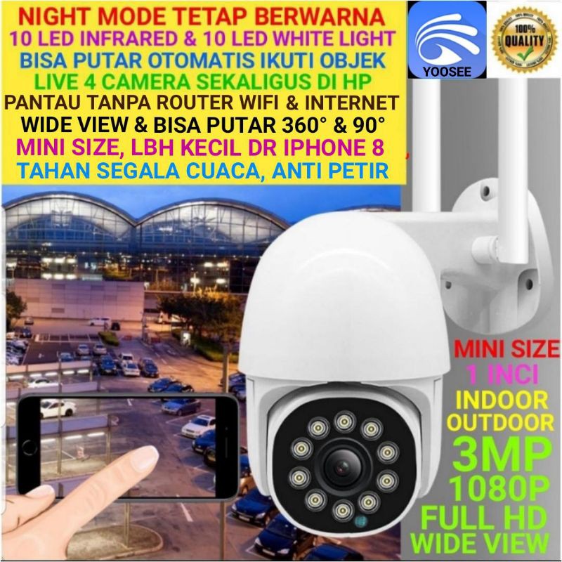 Paket Cctv 8 Ip Camera Wireless dan 1 NVR 9 Ch 5MP 4K XMEYE Yoosee Onvif Outdoor Indoor Cctv