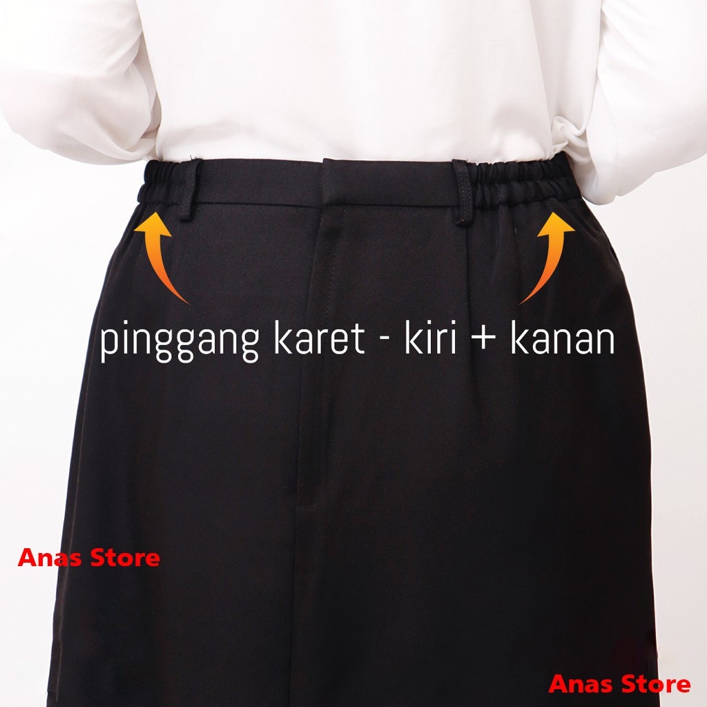 Rok Kerja Panjang,Rok Kerja Wanita Pinggang Karet Model A line Skirt Muslimah Syari Formal Kuliah