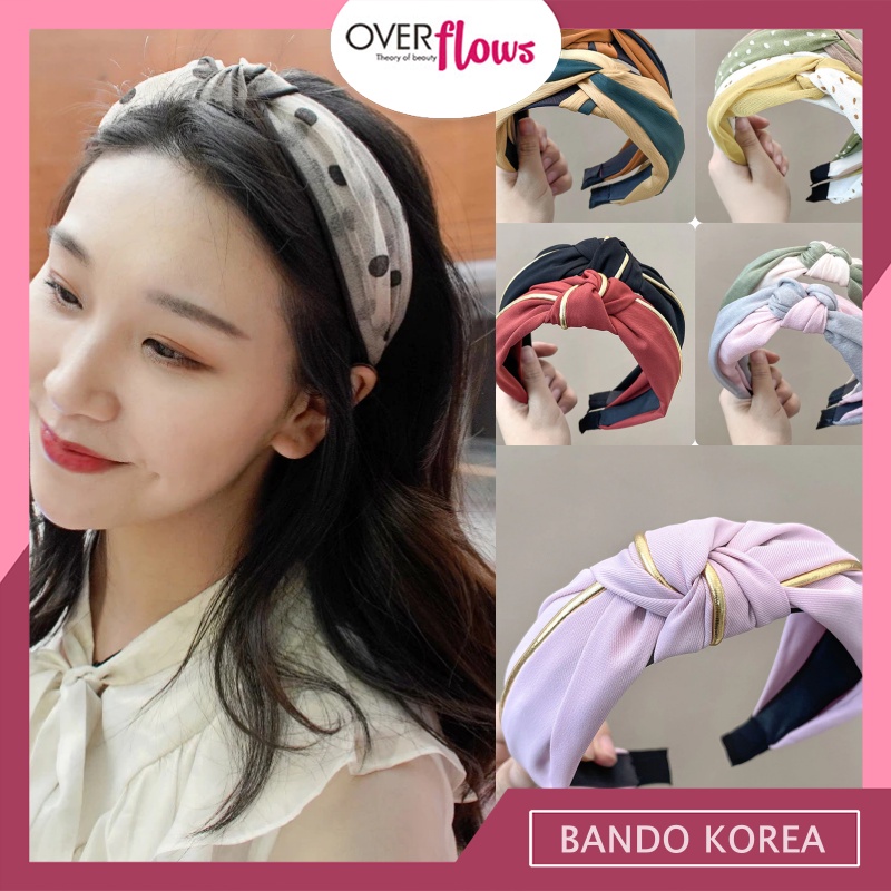 OVERFLOWS.ID Bando Elegant Bandana Wanita Twist 2 Warna Bandana Simpul 2 Warna Import Fashion Korea