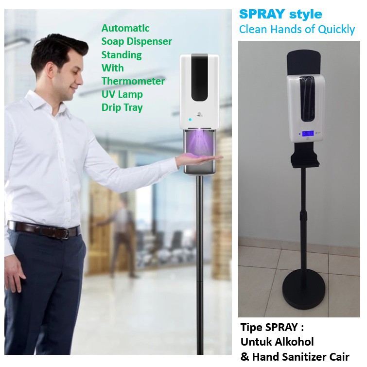 Soap Dispenser Standing Otomatis Thermometer F406NT Auto Dispenser Sanitizer Sensor