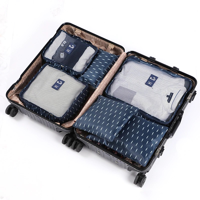 [IMPORT] 6 Pcs Packing Kubus Perjalanan Tas Set Unisex Pakaian Kosmetik Sepatu Data Menyortir