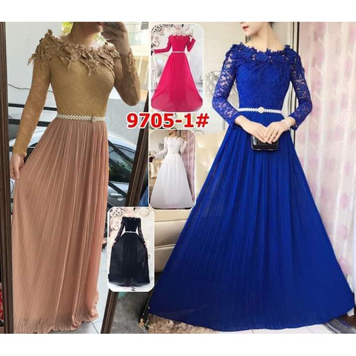 9705-1# DRESS CANTIK FASHION IMPORT BELT MUTE HITAM/Dress Import/Dress Pesta +FREE BELT MUTIARA