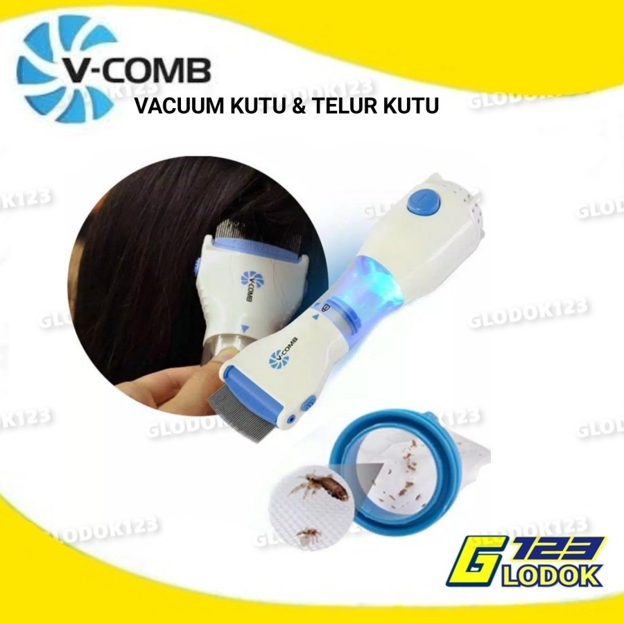 Sisir Kutu Rambut Elektrik V-Comb Vacum Penghilang Kutu