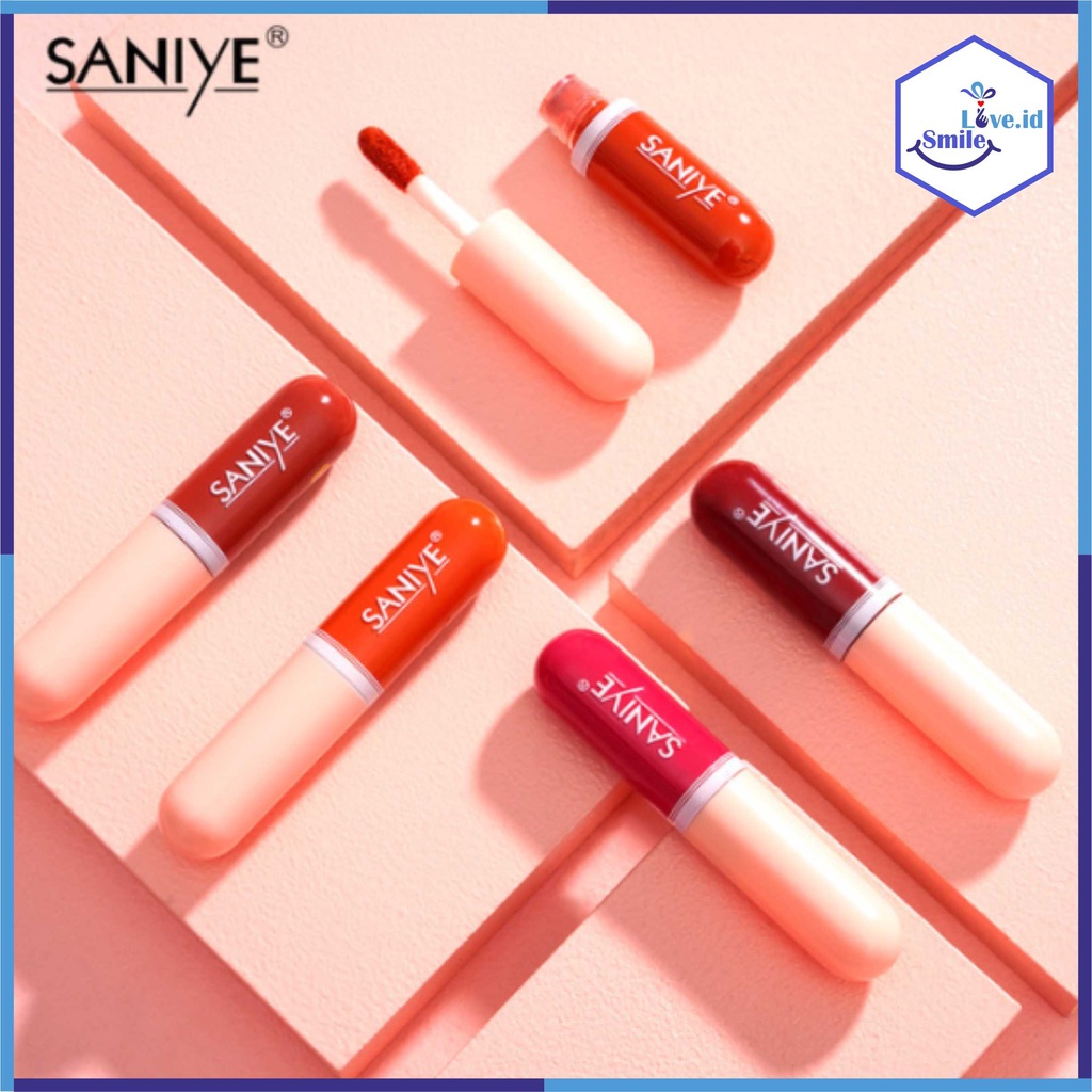 SANIYE Lip Tint Mini Kapsul Capsule Lipstick Liquid Matte 12 Warna Tahan Lama S01