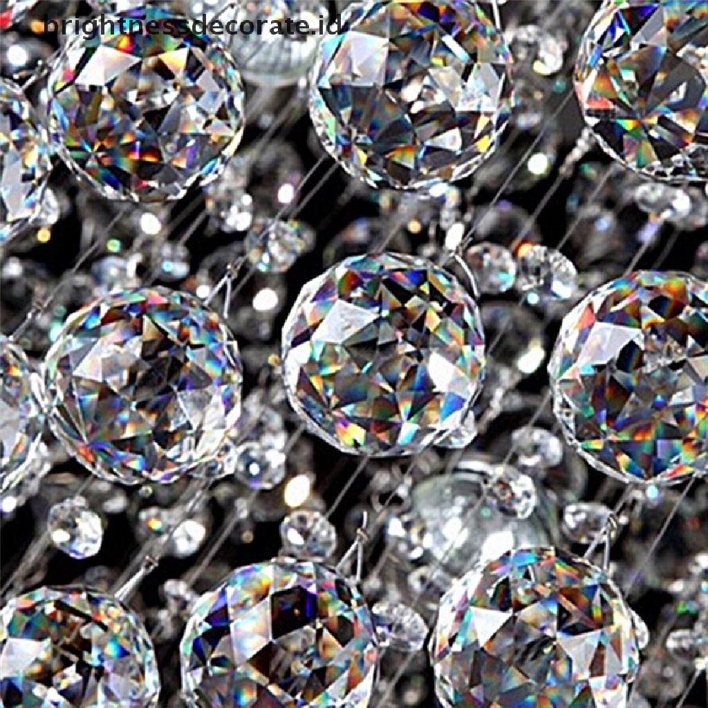 [birth] 30mm/40mm Hanging Clear Crystal Lighting Ball Prisms DIY Curtain ChandelierDecor [ID]