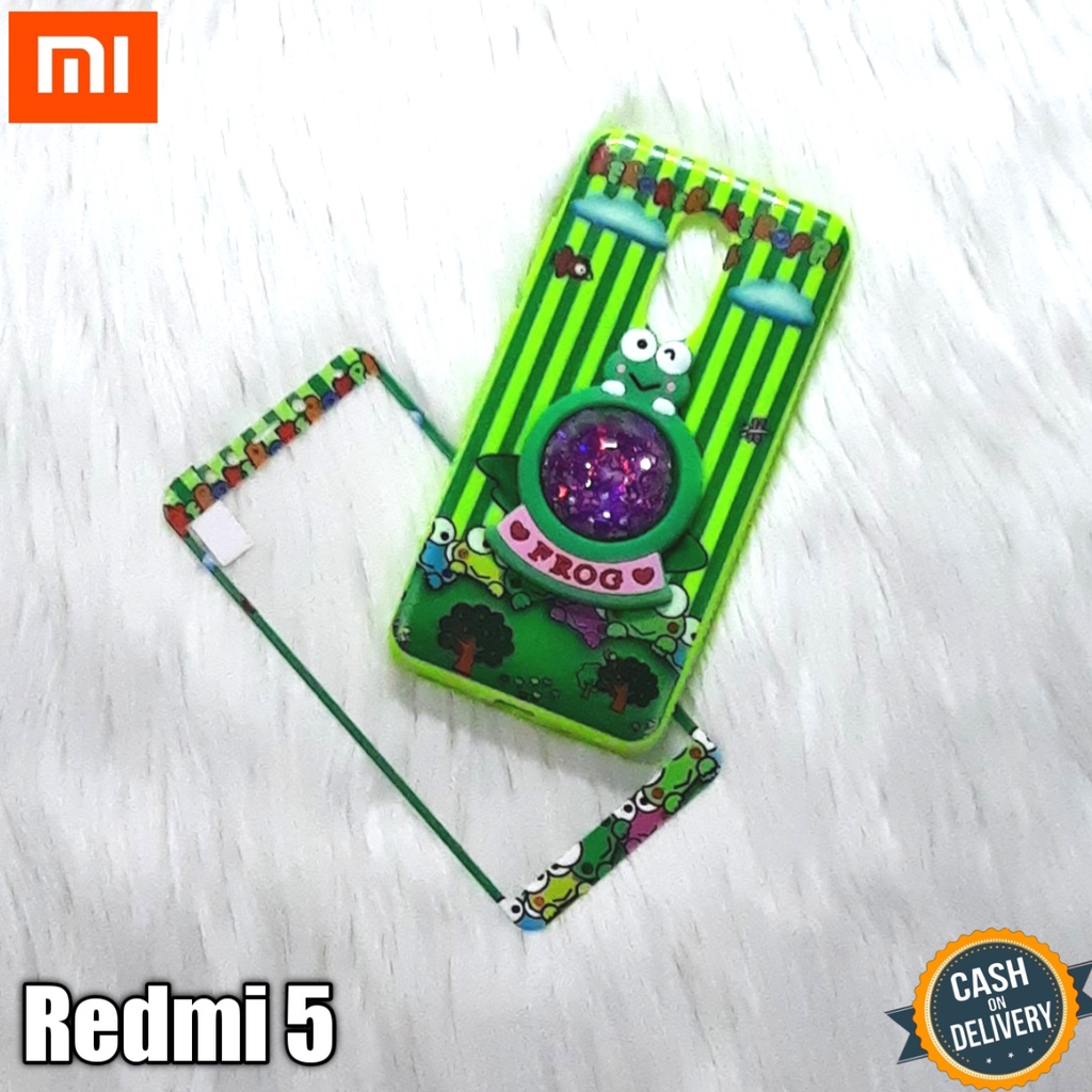 Case Hp Xiaomi Redmi 5 Softcase 360 Water Timbul + Tempered Glass