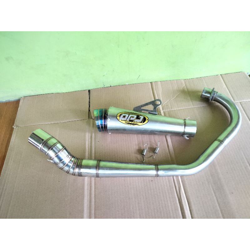 knalpot DPJ corong blue leher paten CB tigerr MP GL