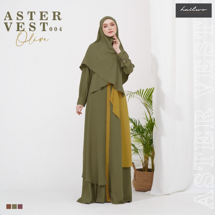 BISA COD - GAMIS HAITWO ASTER VEST 004 SETELAN GAMIS GAMIS SYARI FASHION MUSLIM