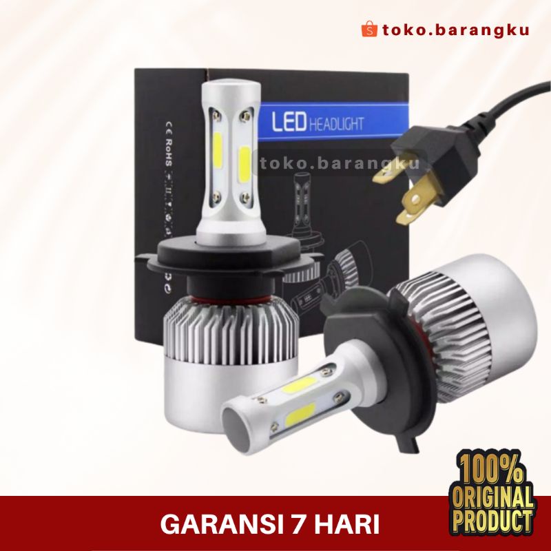 2 PCS Lampu Mobil S2 LED H4 72w COB ADA KIPASNYA Lampu Mobil LED H4 AVANZA XENIA BOHLAM