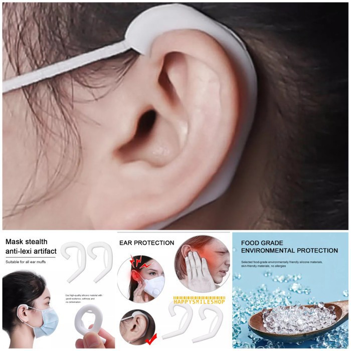 Earhook Masker Helper Silikon - Earhook Silikon Pelindung Tali Masker