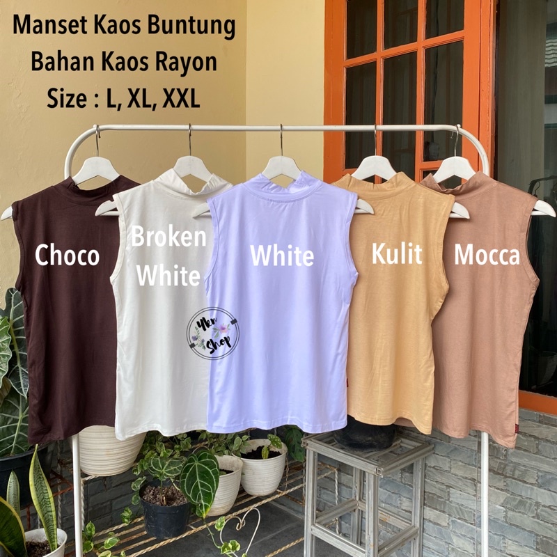 MANSET KAOS BUNTUNG WANITA |YUKENSI SIZE L XL XXL | MANSET TANPA LENGAN (Part 2)