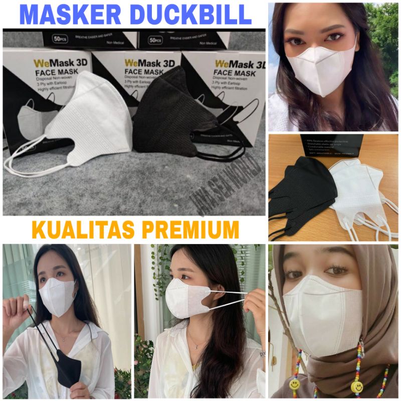 Masker Duckbill 3ply earloop disposable facemask Duck Bill IMPORT box | FD-1 DUCKBILL DEWASA