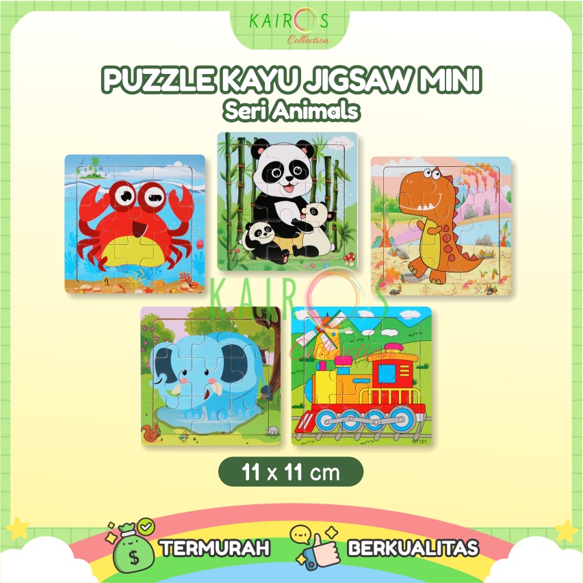 Puzzle Kayu Mini Anak Animals Binatang