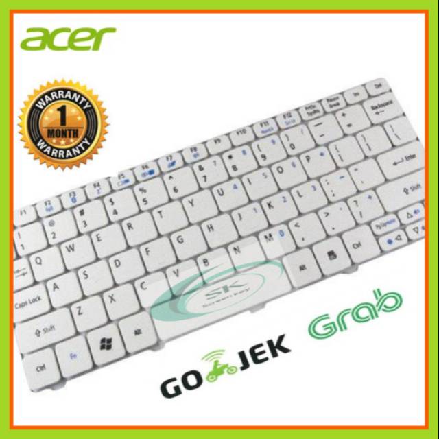 Keyboard Acer Aspire One Happy 2 D255 D257 D260 D270 532H 522 PUTIH