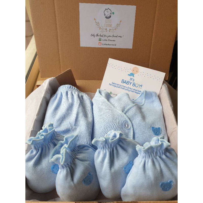 HAMPERS ANAK BAYI | HAMPERS BAYI | HAMPERS ANAK | HAMPERS BABY | KADO LAHIRAN | NEWBORN GIFT SET | BAJU SET ANAK - LITTLE CHARME-Newborn Biru