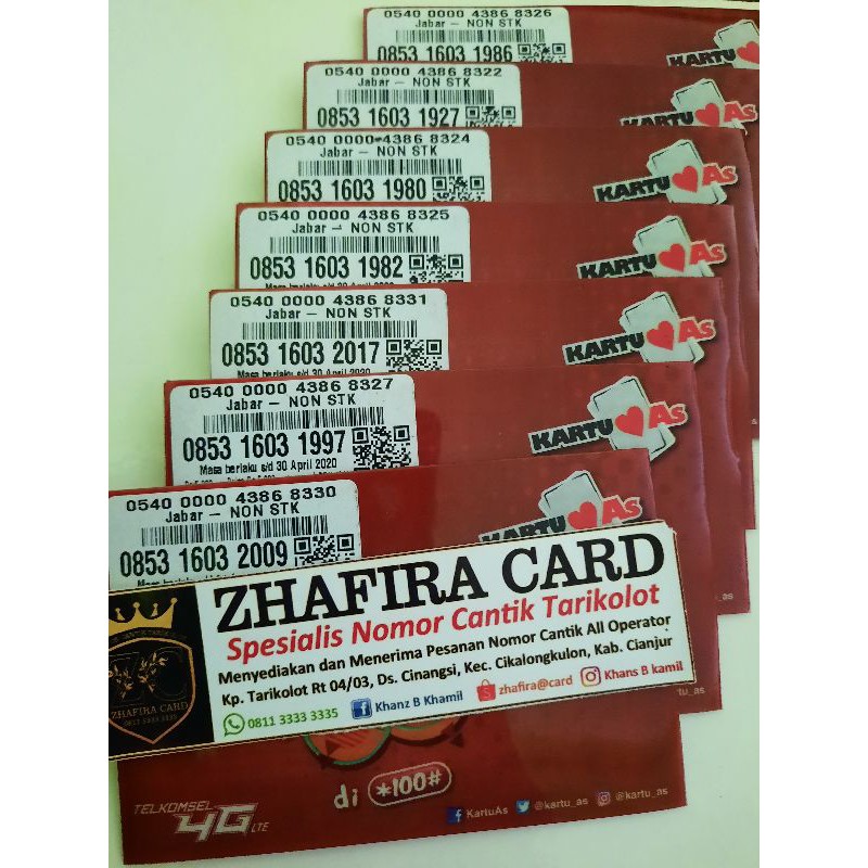 kartu as seri tanggal bulan tahun