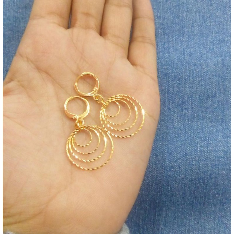 anting keroncong perhiasan wanita lapis emas gold aksesoris fashion wanita