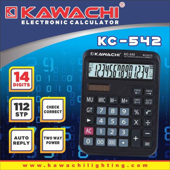 

Terlaris ✨ - Kalkulator (electronic calculator ) KC-542 KAWACHI - Hitam KALKULATOR CEK ULANG 14 DIGIT3.1.23