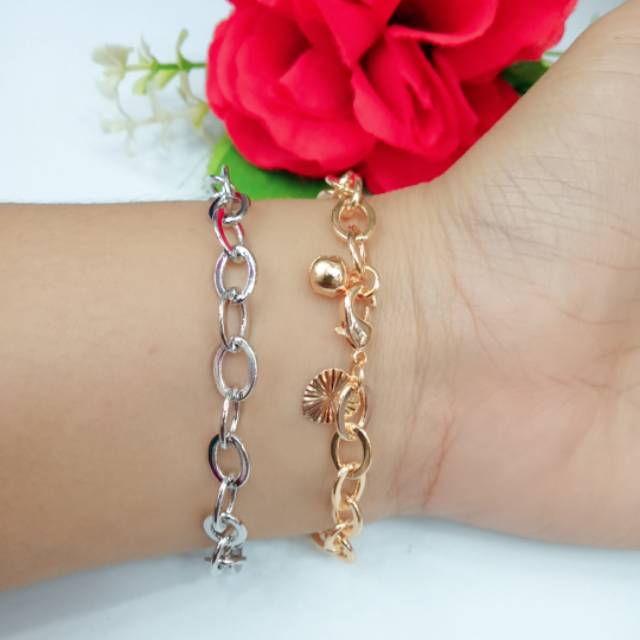 Xuping gelang polos lapis emas