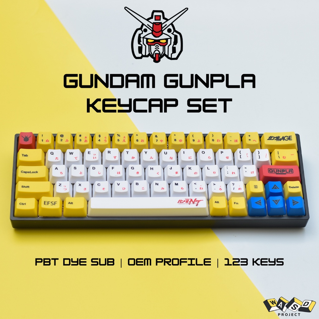 GUNDAM GUNPLA Keycap Set | PBT Dye Sub | OEM Profile | 123 Keys