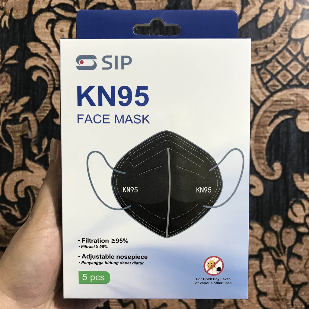 KN95 Face Mask S SIP 4 LAPIS / Masker KN95 SET 5 Pcs Hitam