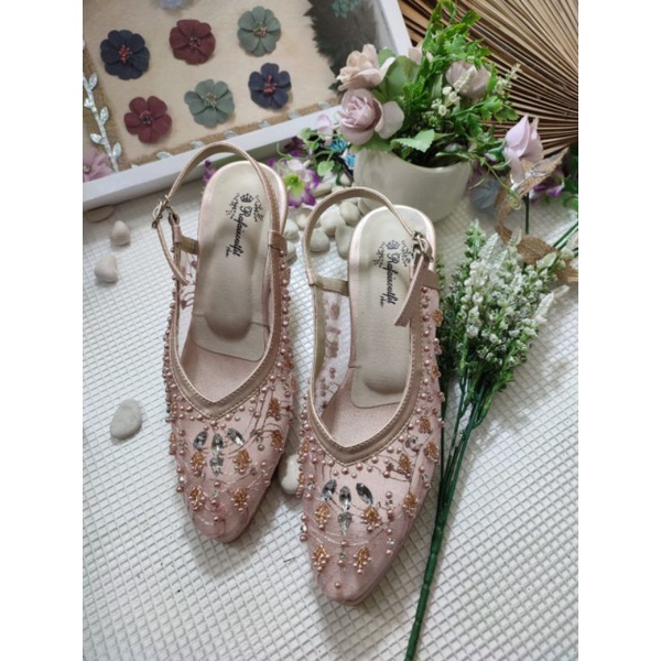 sepatu clamisa rosegold tinggi 7cm tahu