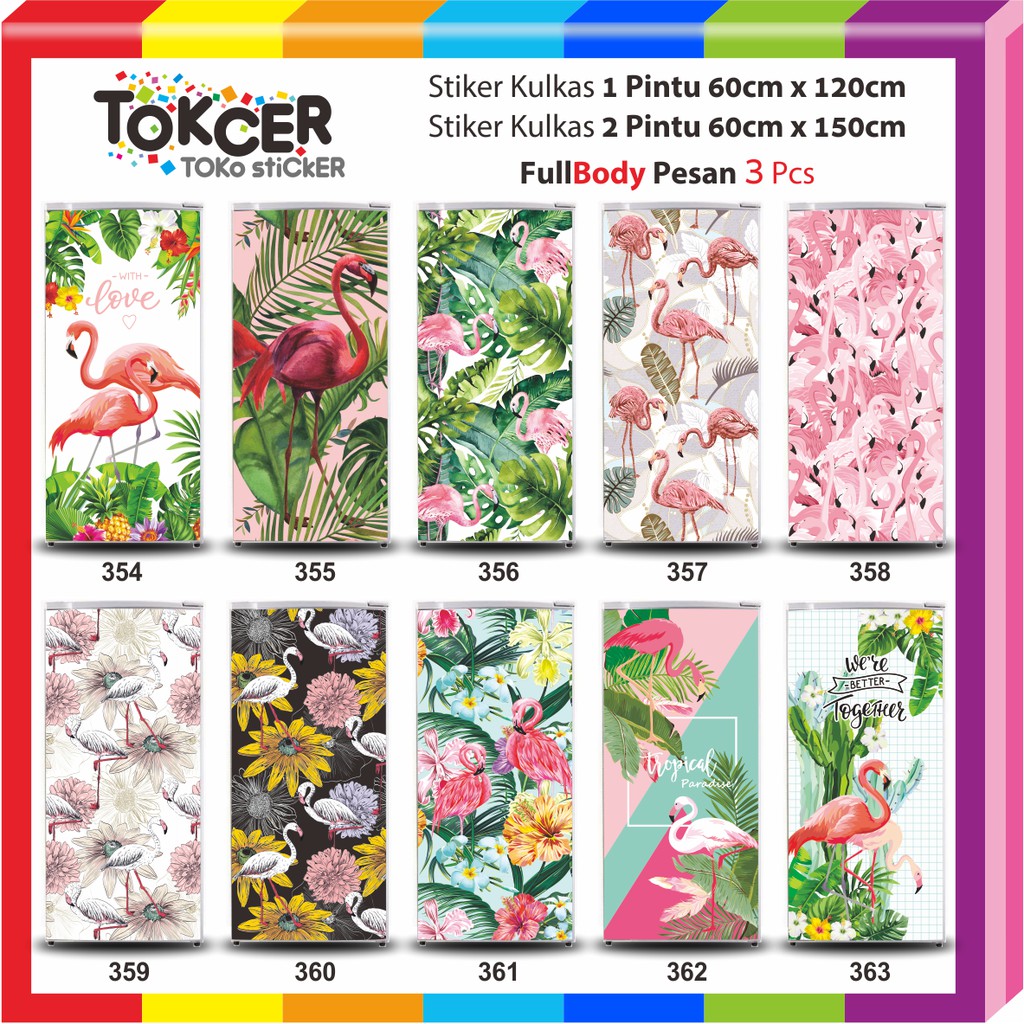 Stiker Kulkas 1 Pintu dan 2 Pintu FLAMINGO