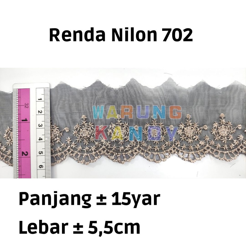 Renda Nilon 702 Hitam Milo