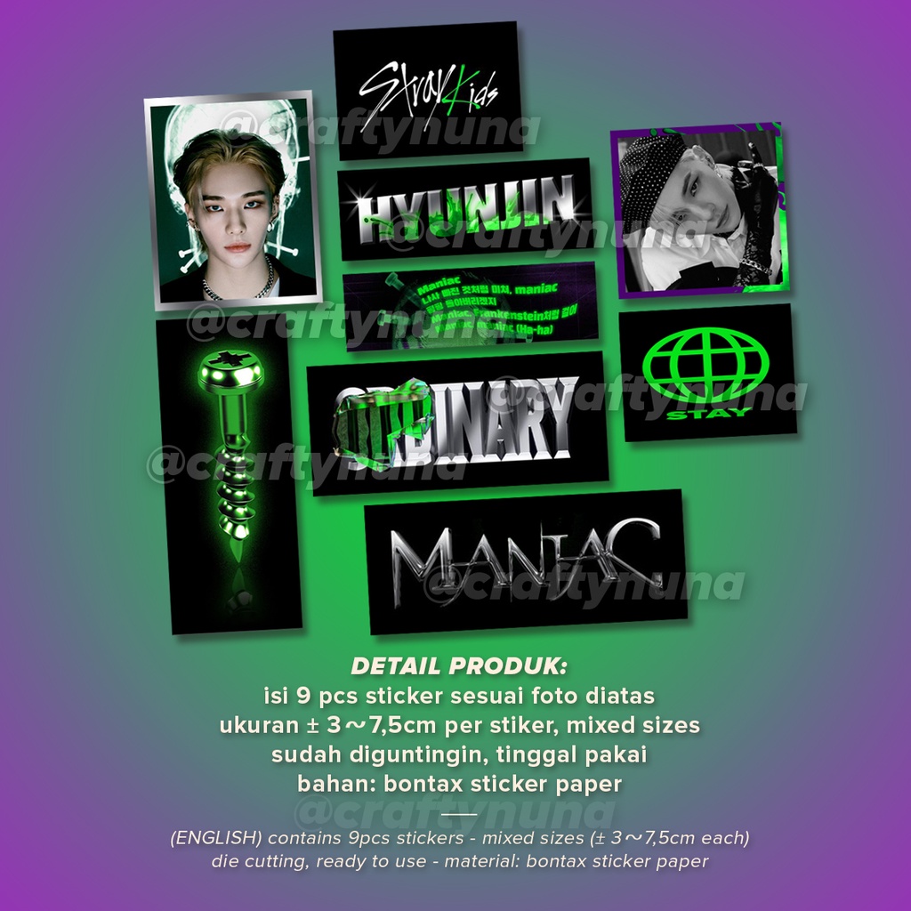 (SK-005) STRAY KIDS ODDINARY MANIAC AESTHETIC STICKER SET stiker kpop skz deco case hp laptop collectible estetik