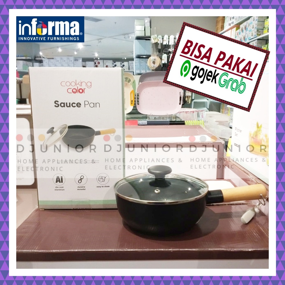 INFORMA - COOKING COLOR SAUCE PAN SAUCEPAN / PANCI 18 CM DENGAN TUTUP