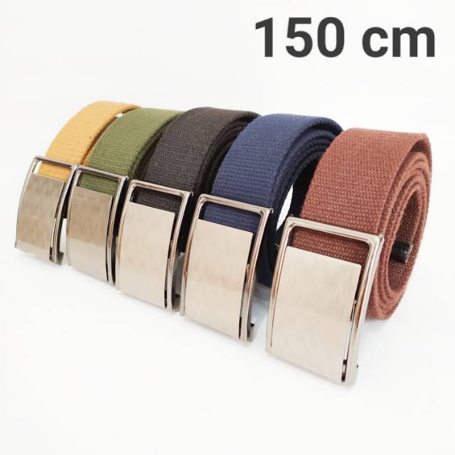 Ikat Pinggang Jumbo Pria-Sabuk Katun-Gesper Stainless Army Polos 150