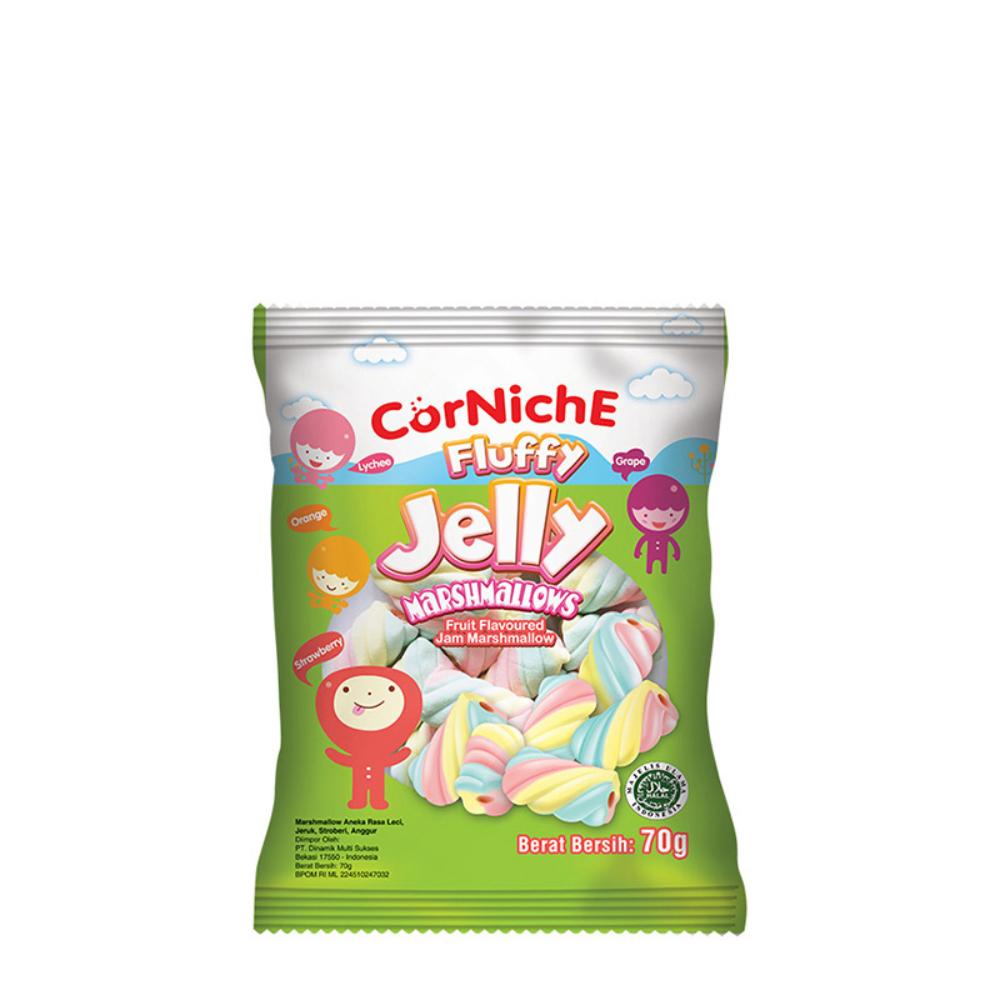 Corniche Fluffy Jelly Marshmallow Fruit Flavoured 70gr | Marshmellow