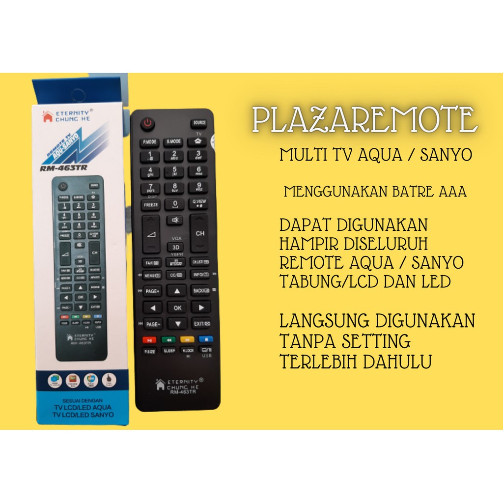 Remote AQUA SANYO HAIER MULTI TV LCD LED (LE32AQT6100 LE40AQT8550)