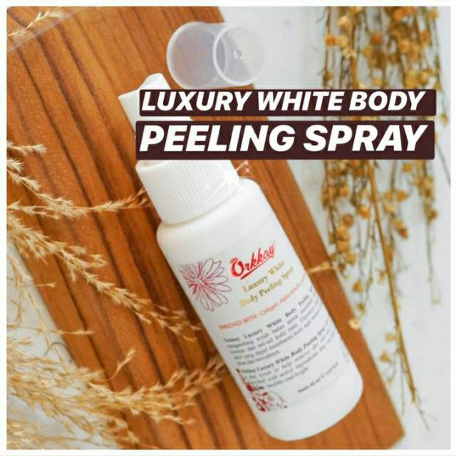 TERBAIK  LUXURY WHITENING BODY PEELING SPRAY ORKKAY SKIN CARE PEELING PEMUTIH BADAN PALING AMPUH