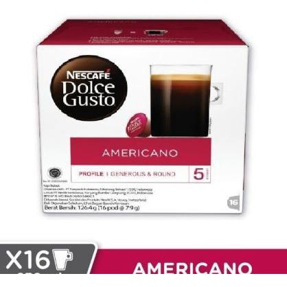 

Bergaransi Nescafe Dolce Gusto Americano Coffee Capsule 16 Capsule /Box Hot Sale