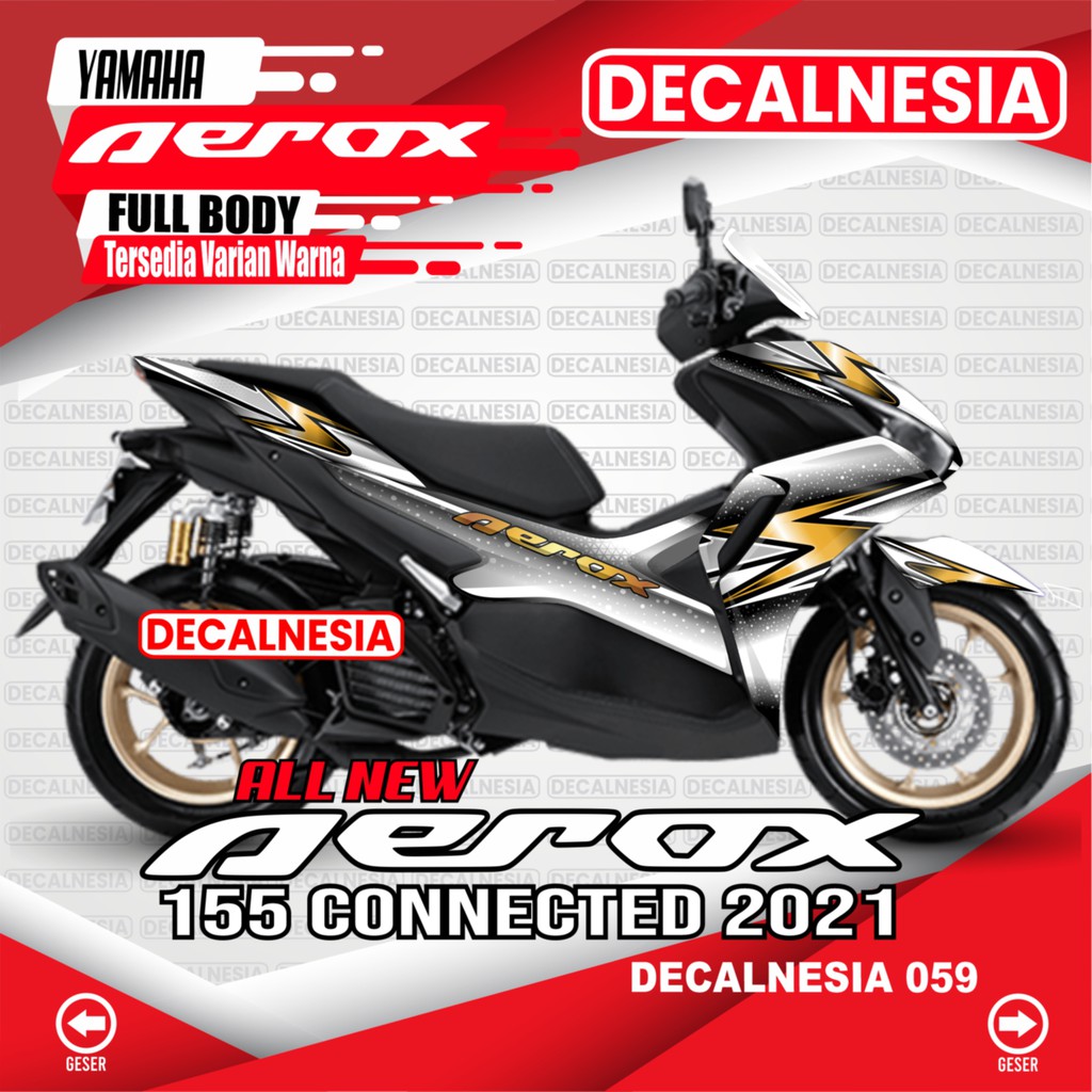 Decal Stiker Aerox Connected All New 155  2021 2022 2023 2024 Full Body Variasi Motor Yamaha Modifik