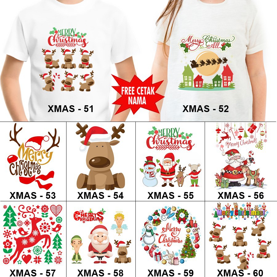 Kaos Anak Dan Dewasa Natal Christmas Couple Free Nama Kode 51 60 Baju Natal Couple Kaos Kaos Natal Murah Shopee Indonesia
