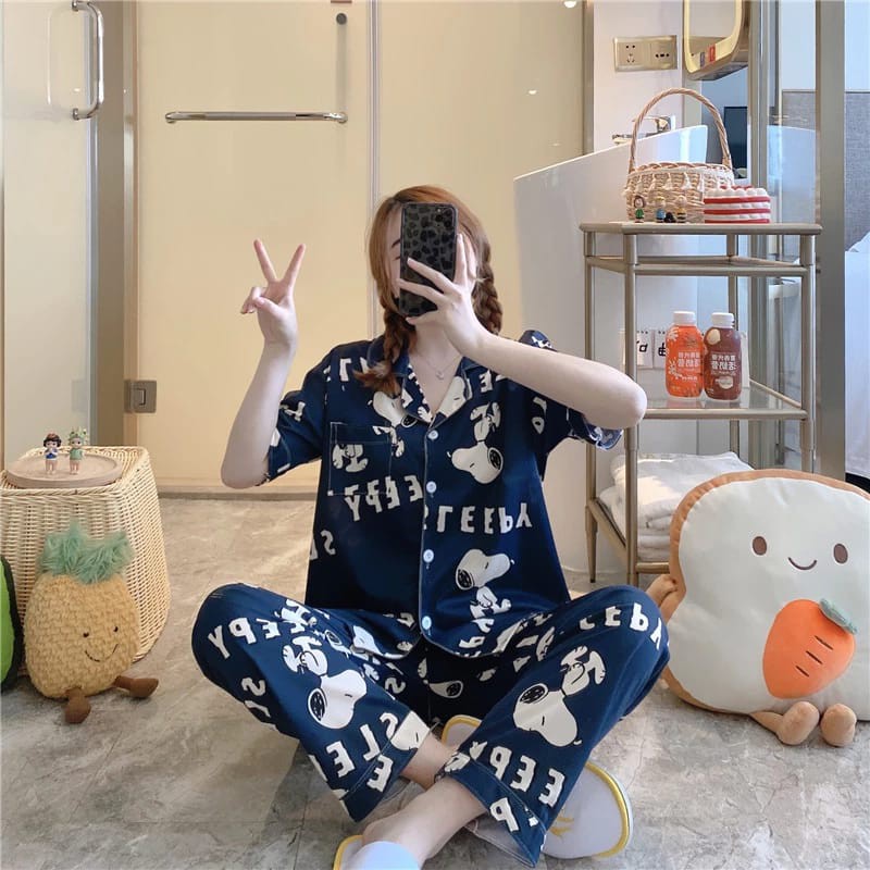 Baju Tidur wanita Piyama import Pakaian tidur celana panjang pajamas sleepwear piama wanita-2