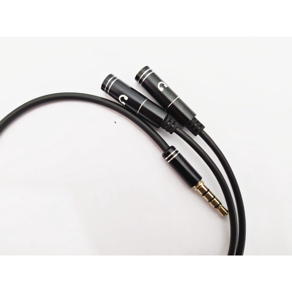 Kabel Audio Splitter 3.5MM Earphone Jack 1 Male 2 Female Earphone