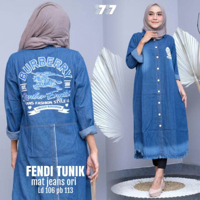 Tunik jeans halus ori