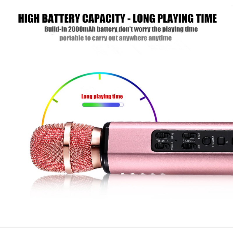 Mic Wireless Bluetooth K6/Microphone Karaoke Stereo Sound player/Mikropon Speaker Super Bas Ktv