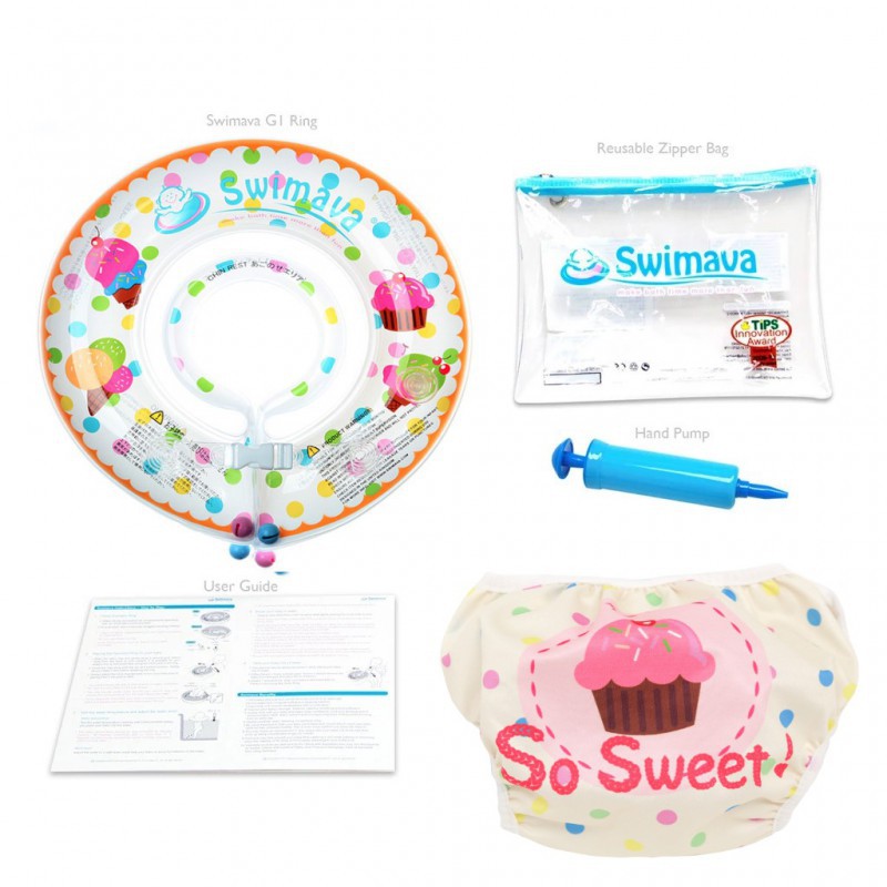 Swimava Baby Starter Neck Ring &amp; Diaper - Ice Cream