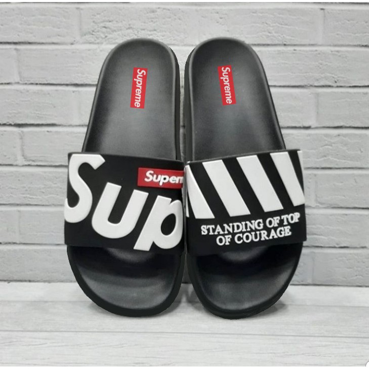 Sendal Pria Wanita Supereme - Sendal Slop- Sandal gaya Import Supreme